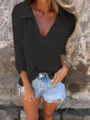 Full Size Johnny Collar Loose Knit Sweater Plus Size - Store 42