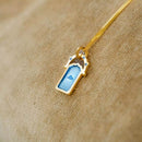 Elegant 18K Gold-Plated Titanium Steel Pendant Necklace with Resin Detail, 17.7-Inch Chain - Store 42