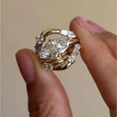 1 Carat Moissanite 925 Sterling Silver 3pcs Ring Set - Store 42
