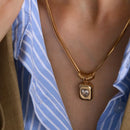 18K Gold-Plated Zircon Heart Necklace