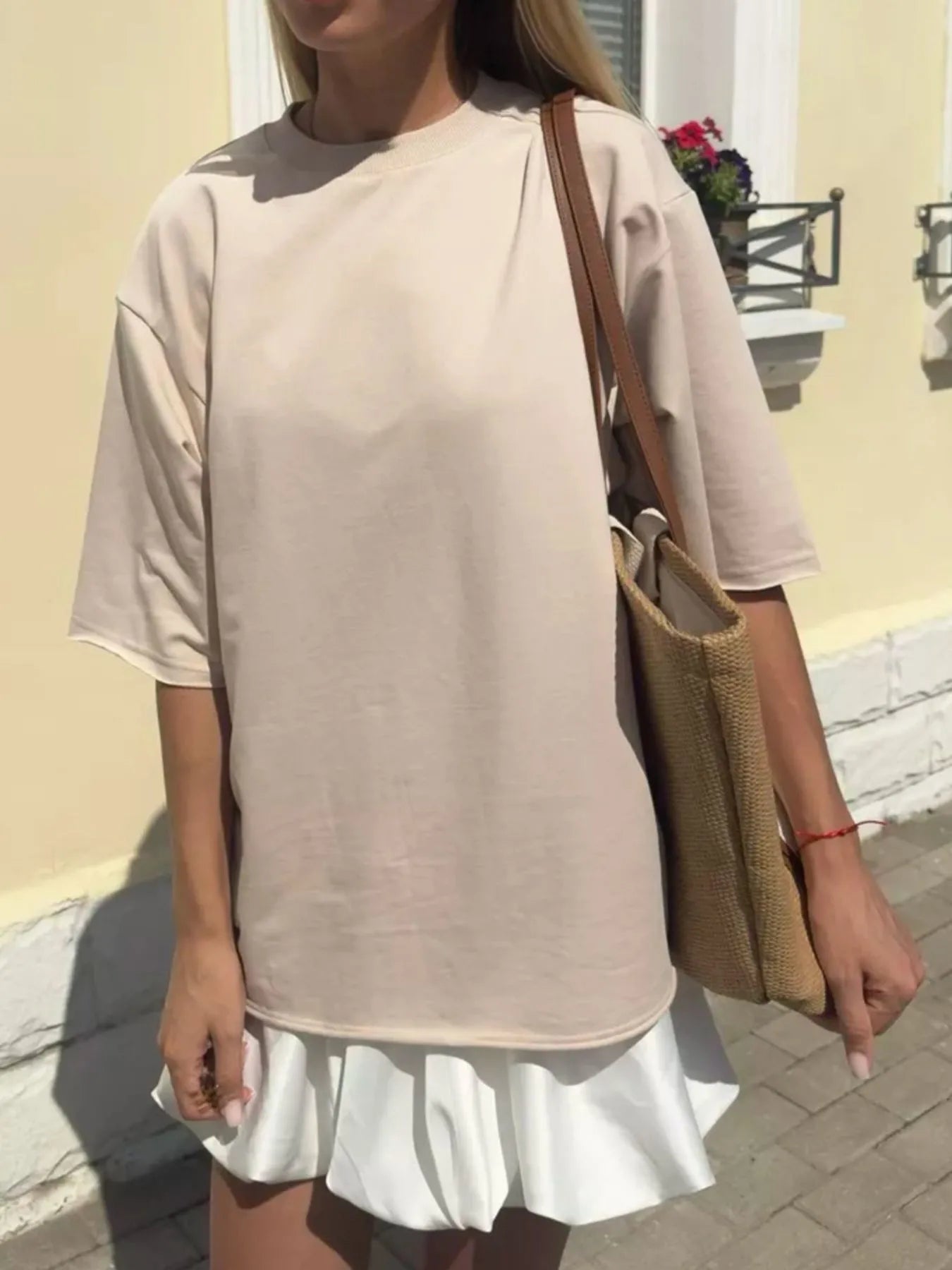 Round Neck Half Sleeve Oversized T-Shirt