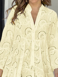 Full Size Eyelet Ruffled Hem Tiered Dress Plus Size - Store 42