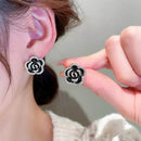 Elegant Copper Rhinestone Flower Earrings - Unique Floral Design for Chic Style - Store 42