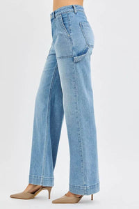 RISEN Full Size High Rise Straight Leg Jeans with Front Pockets Plus Size - Store 42