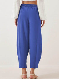 Full Size Drawstring Wide Leg Cropped Pants Plus Size - Store 42