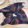 Contrast Plaid Elastic Hair Scrunchy Indigo One Size