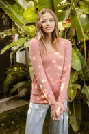 BiBi Mir Solid Raw Edge Neckline Thumb Opening Top - Store 42