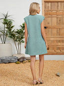 Round Neck Cap Sleeve Mini Dress