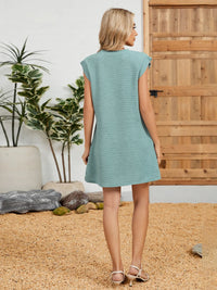 Round Neck Cap Sleeve Mini Dress