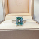 2 Carat 925 Sterling Silver Rectangle Shape Moissanite Ring