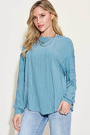 Basic Bae Full Size Ribbed Round Neck Long Sleeve T-Shirt - Store 42