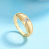 Elegant 925 Sterling Silver Moissanite Ring with 0.1ct Gemstone - Stunning 18K Gold-Plated Design - Store 42