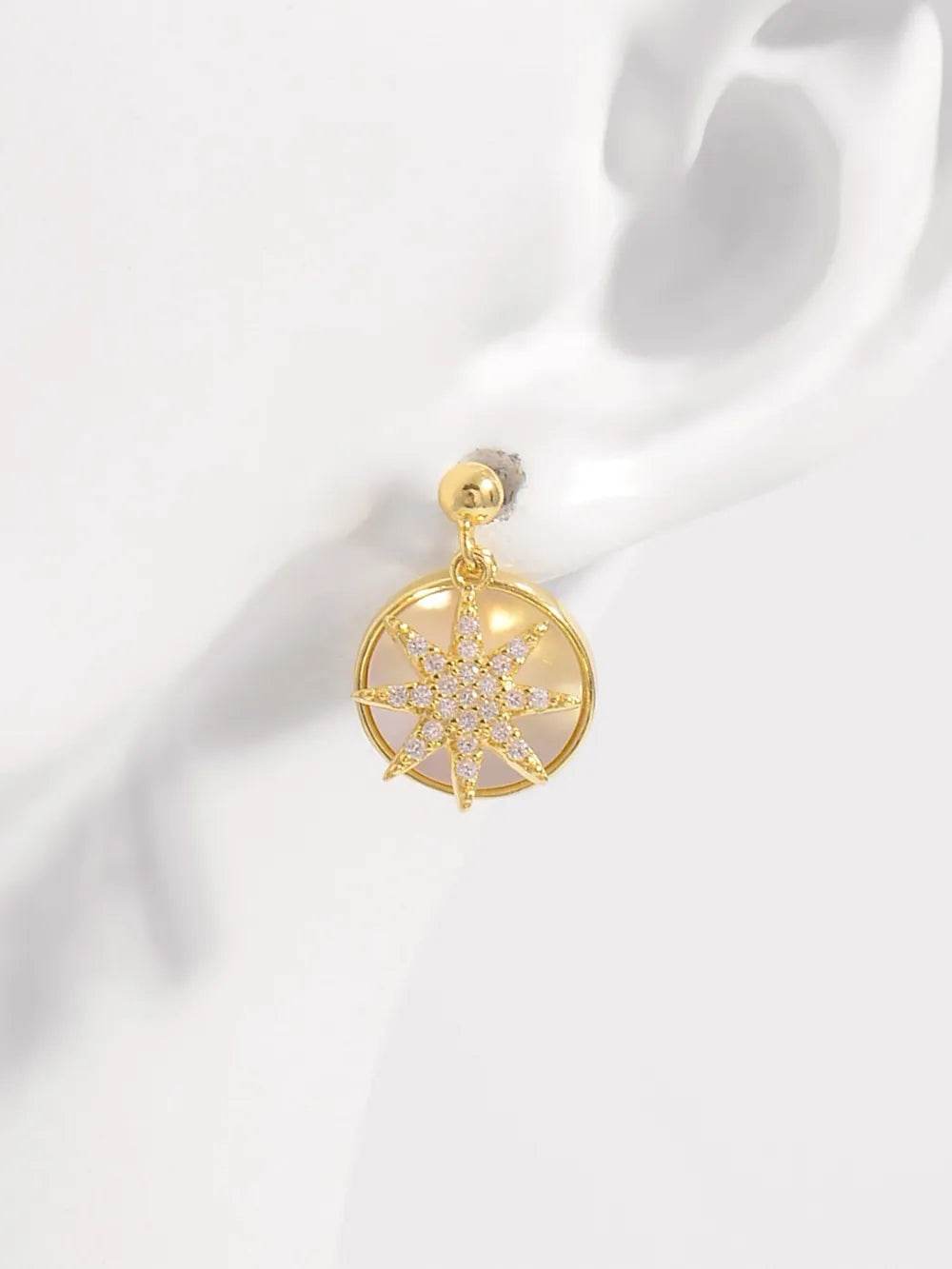 18K Gold-Plated 925 Sterling Silver Star Shape Earrings - Store 42