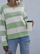 Striped Casual Long Sleeve Knit Top