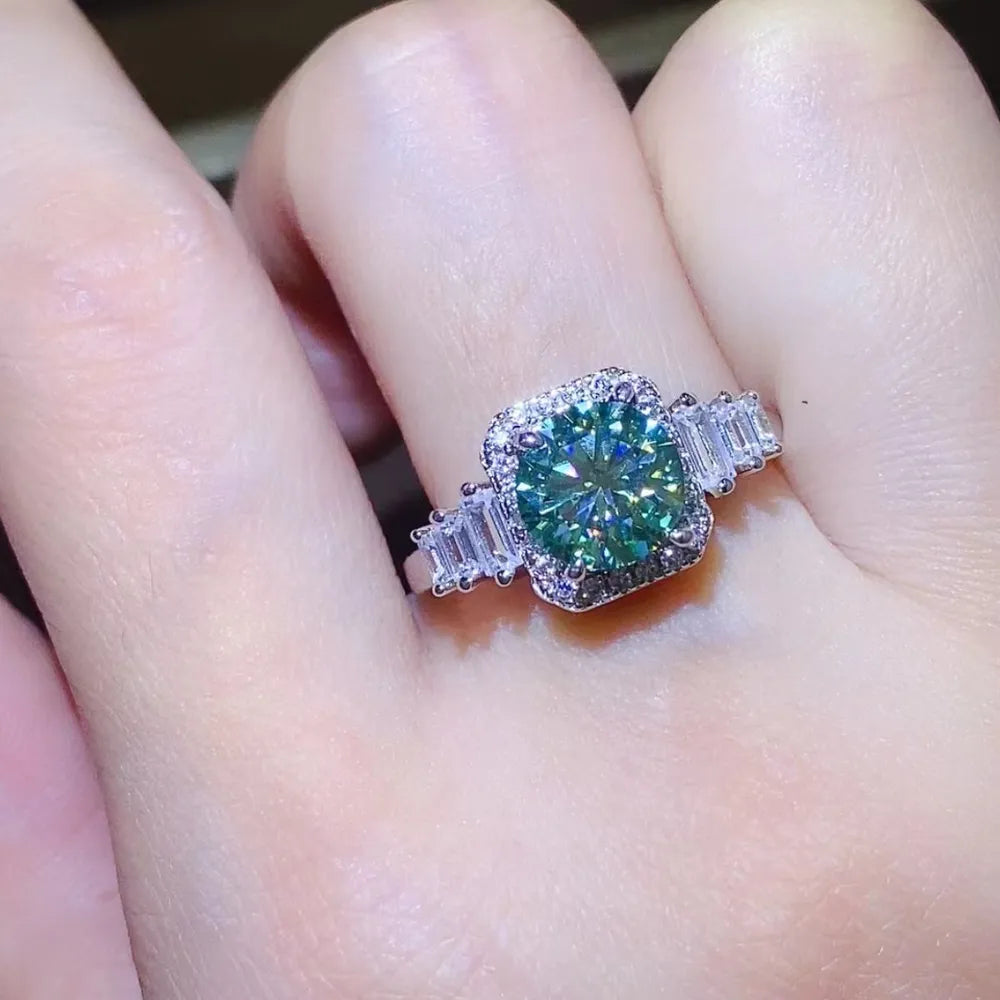 3 Carat Moissanite Ring in 925 Sterling Silver - Elegant Platinum-Plated Design Choice