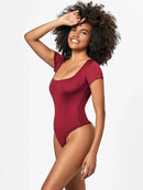 Full Size Square Neck Short Sleeve Bodysuit - Store 42