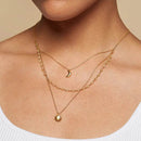 18K Gold-Plated Moon Sun Layered Pendant Necklace - Celestial Charm With Adjustable Chain - Store 42