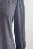Trendy Eyelet V-Neck Blouse with Flounce Sleeves - Opaque, Highly Stretchy, Lined - 100% Polyester - Store 42