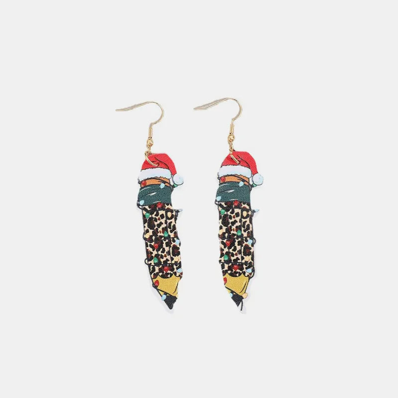 Trendy PU Leather Alloy Pencil Earrings – Lightweight, Stylish Design for Everyday Wear
