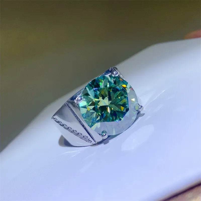 10 Carat Moissanite 925 Sterling Silver Signet Ring - Store 42