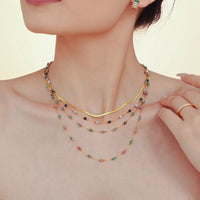 18K Gold-Plated Titanium Steel Necklace Gold One Size