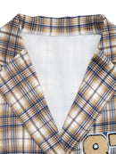 Number 87 Plaid Long Sleeve Blazer