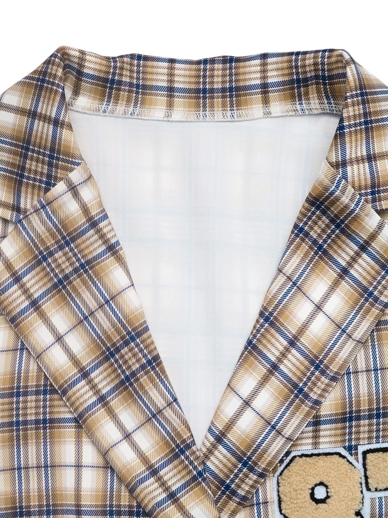 Number 87 Plaid Long Sleeve Blazer