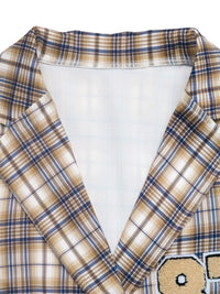 Number 87 Plaid Long Sleeve Blazer
