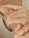Elegant 18K Gold-Plated Titanium Steel Ring with Zircon Inlay - Stylish and Durable - Store 42