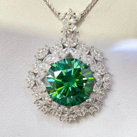 10 Carat Moissanite 925 Sterling Silver Pendant Necklace - Store 42