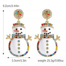 18K Gold-Plated Snowman Christmas Zircon Drop Earrings - Festive Holiday Accessory - Store 42