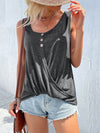 Full Size Decorative Button Round Neck Tank Plus Size - Store 42