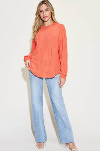 Basic Bae Full Size Ribbed Round Neck Long Sleeve T-Shirt - Store 42