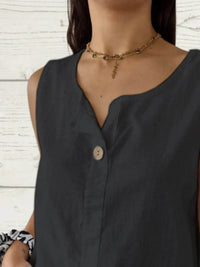 Full Size Casual Linen Sleeveless Blouse Plus Size - Store 42