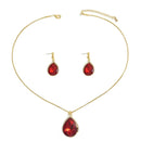 18K Gold-Plated Rhinestone Teardrop Necklace and Earrings Jewelry Set - Store 42