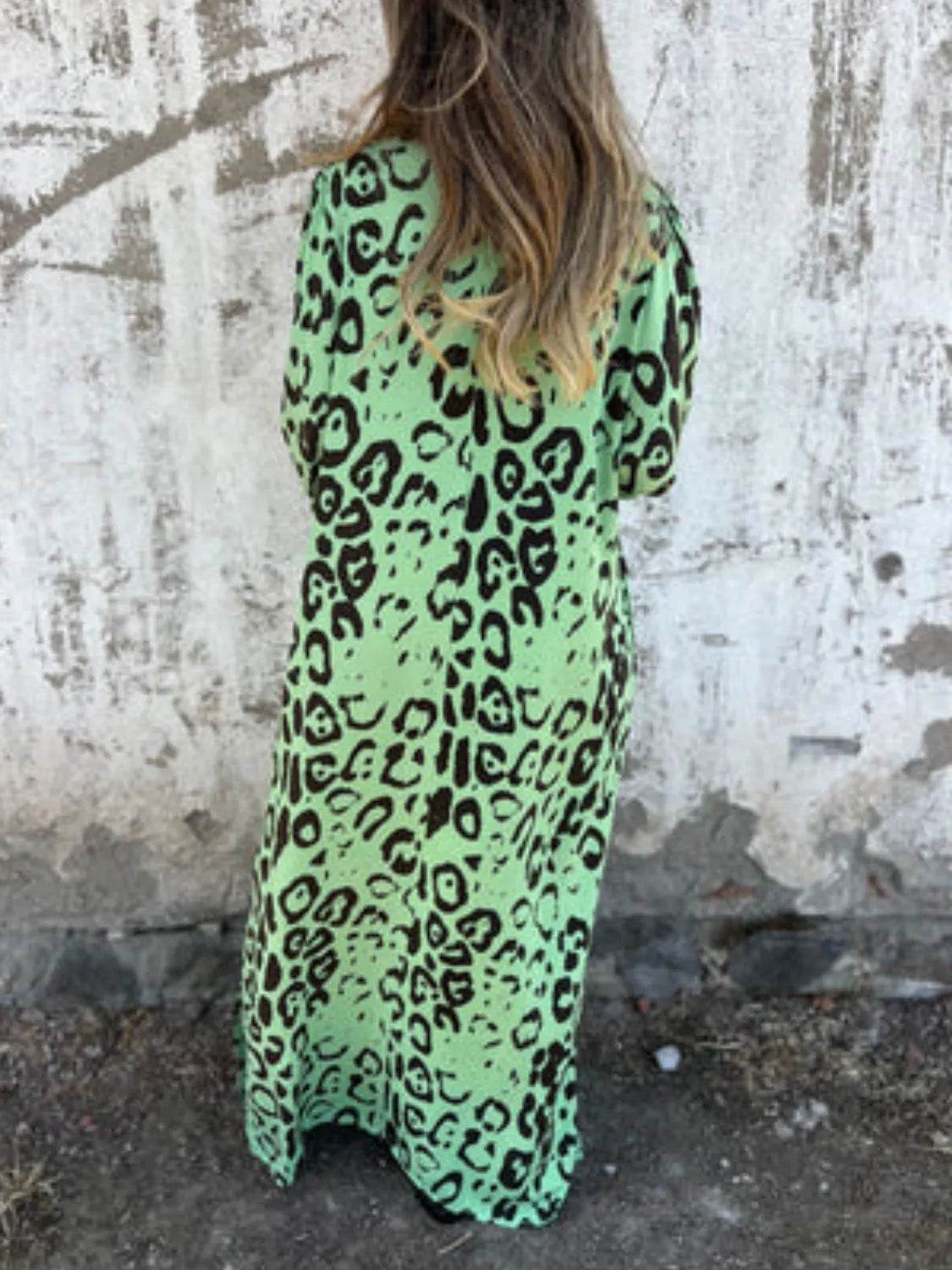 Full Size Printed V-Neck Dress with Pockets Plus Size - Store 42