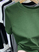 Slightly Stretchy 100% Polyester Crew Neck Short Sleeve T-Shirt for Everyday Comfort - Store 42