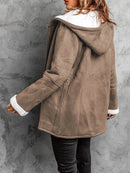 Full Size Cozy Sherpa Lined Toggle Coat with Hood Plus Size - Store 42