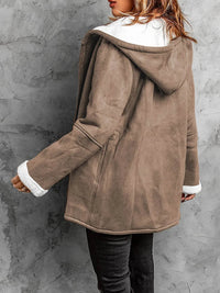 Full Size Cozy Sherpa Lined Toggle Coat with Hood Plus Size - Store 42