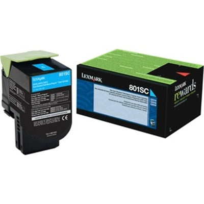 Lexmark 801SC Cyan Toner Cartridge - Standard Yield for Consistent Print Quality and Reliability