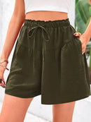Full Size Casual Drawstring High Waist Relaxed Shorts Plus Size - Store 42