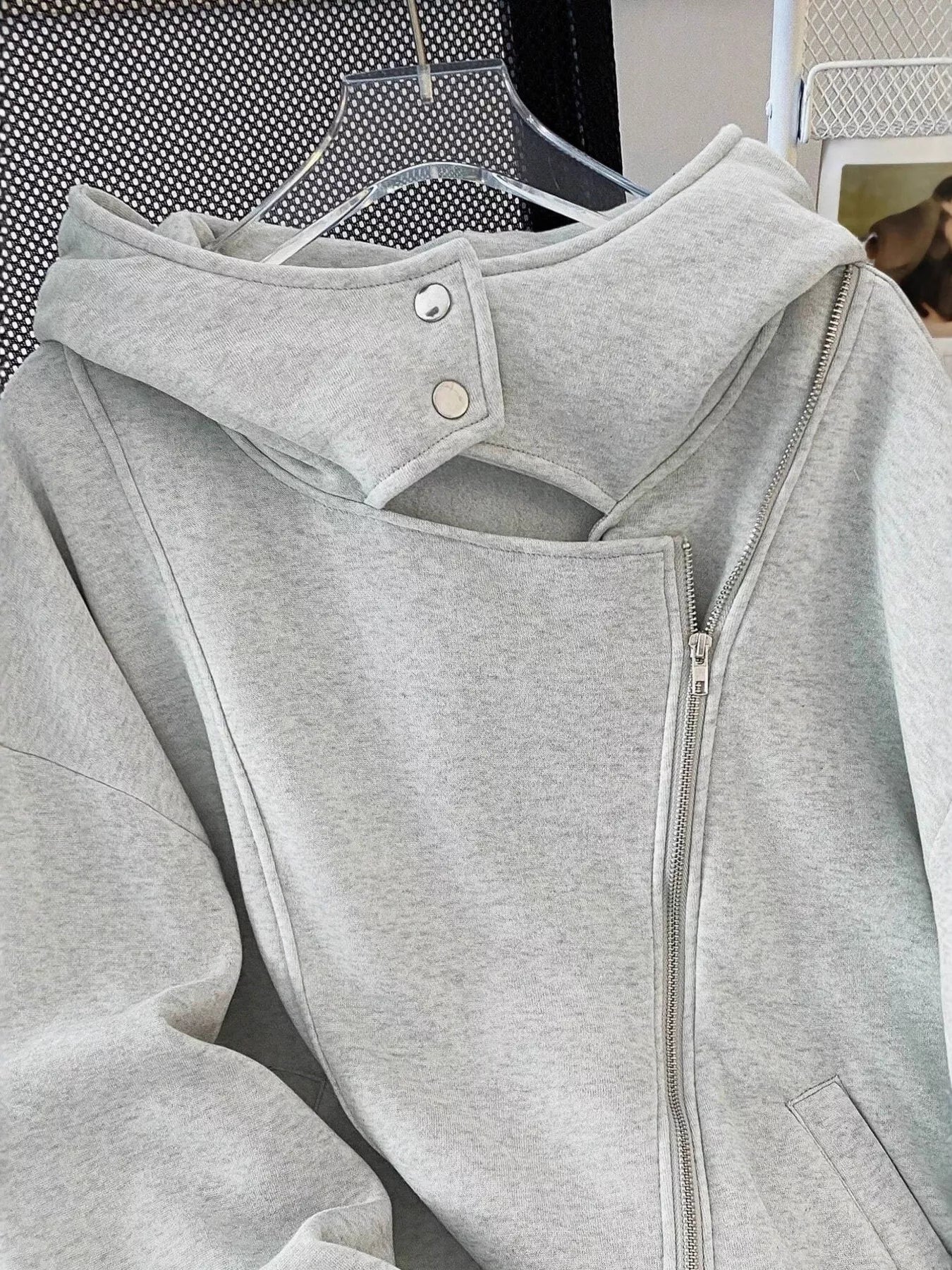 Trendy Zip Up Long Sleeve Hoodie with Pocket - Slightly Stretchy 100% Polyester Fabric