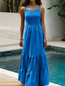 Tiered Maxi Cami Dress with Ruffled Hem
