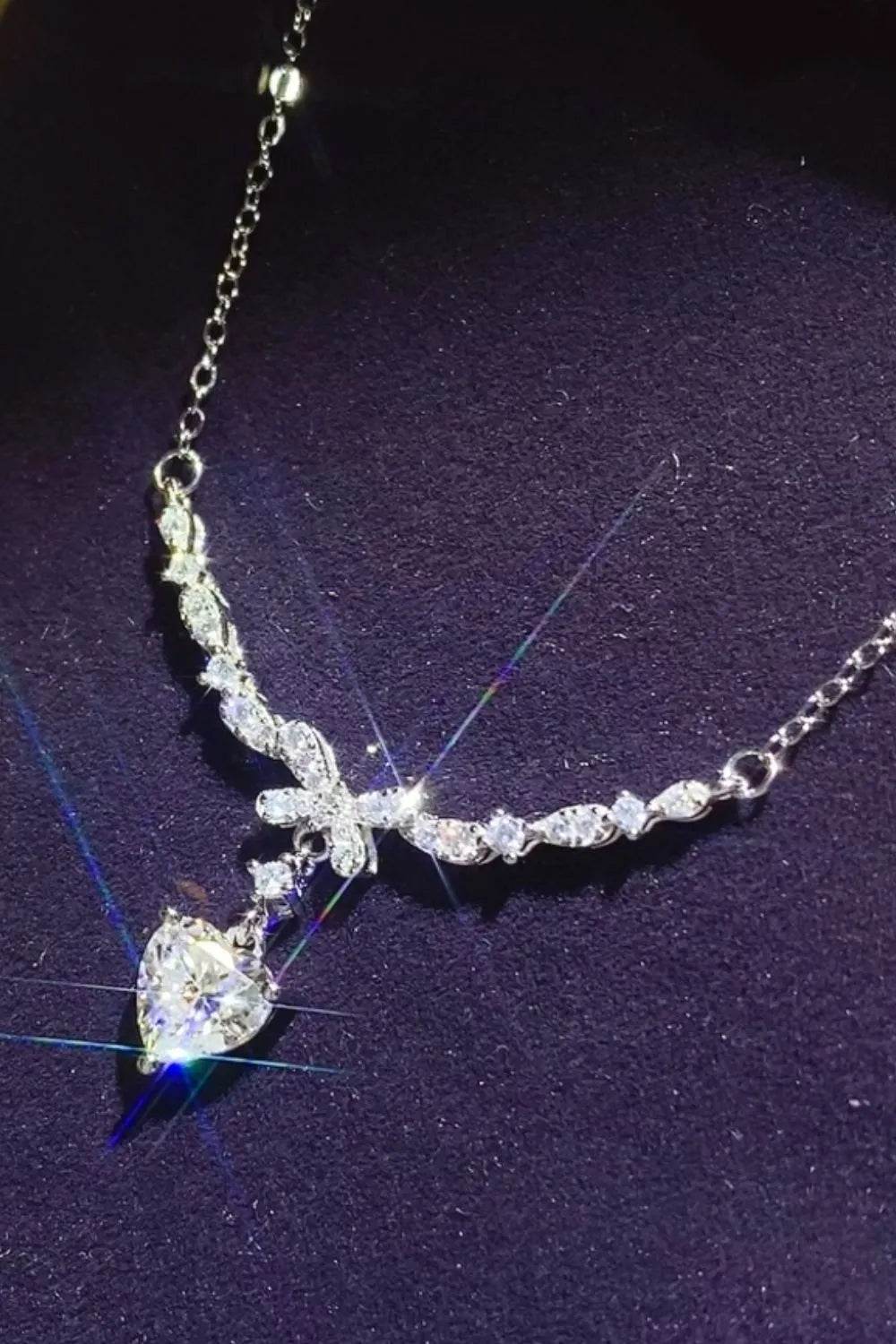 1 Carat Moissanite Necklace in 925 Sterling Silver with Certificate - Elegant Gift