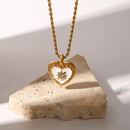 18K Gold-Plated Zircon Heart Necklace Gold One Size
