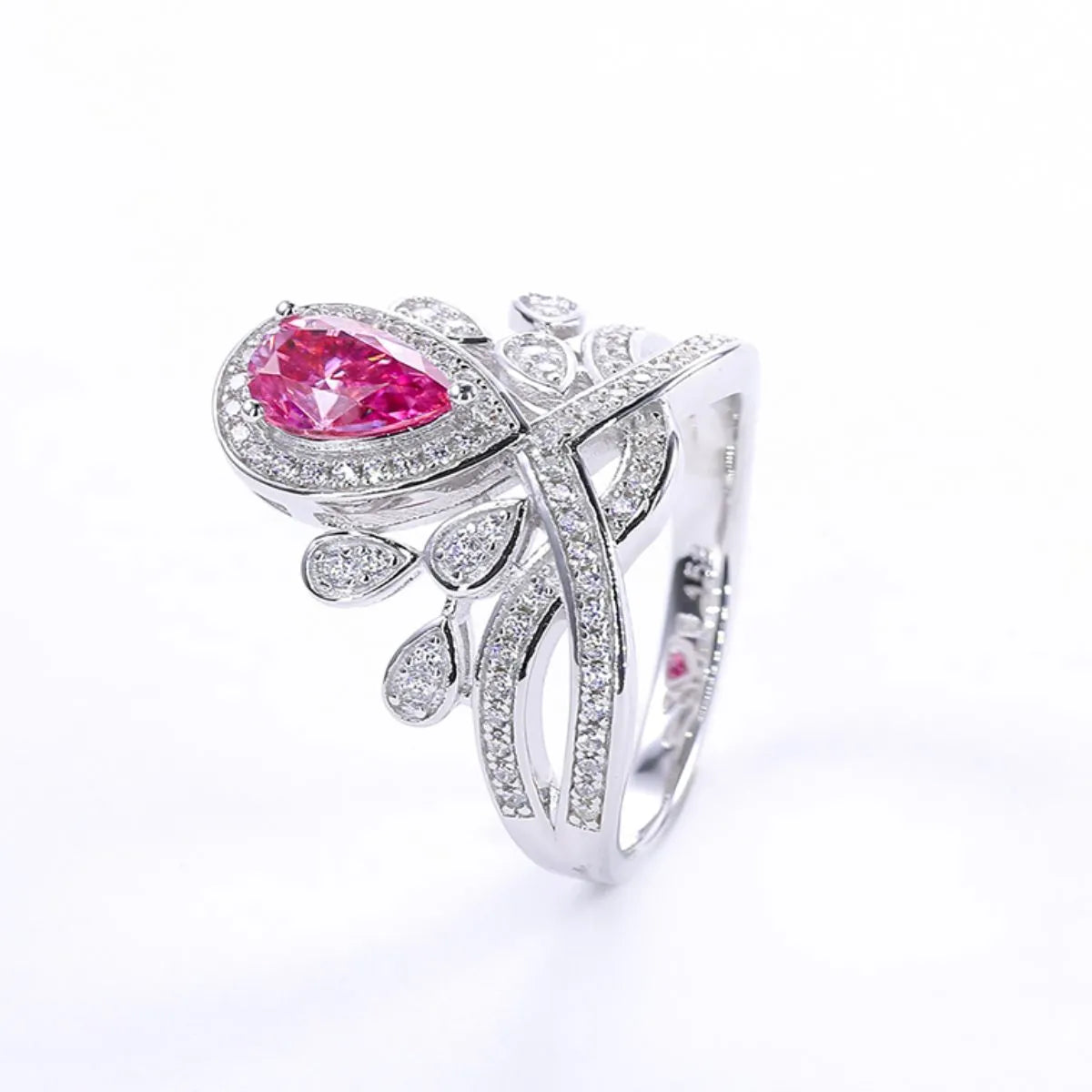 Stunning 1 Carat Moissanite Ring in 925 Sterling Silver with Zircon Accents