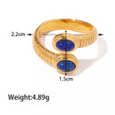 18K Gold-Plated Natural Stone Ring style A One Size