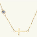 Elegant Cross Moissanite Necklace in 925 Sterling Silver with 18K Gold-Plating, 0.3 Ct - Store 42