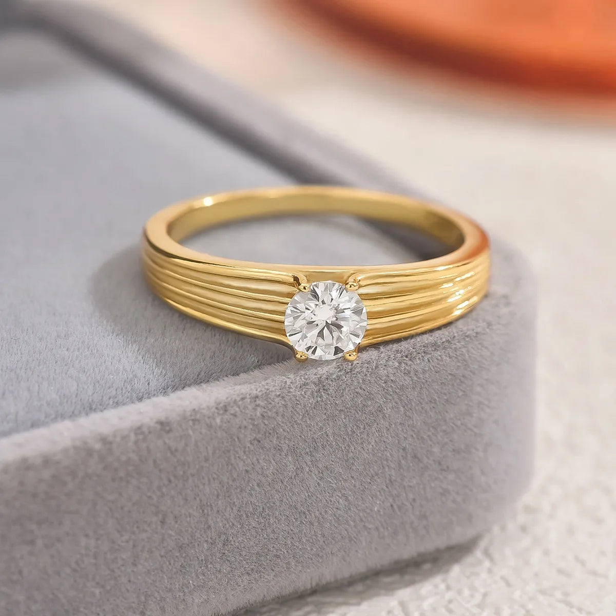 925 Sterling Silver Moissanite Ring 0.5ct - Elegant 18K Gold-Plated Jewelry for Every Occasion