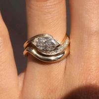 1 Carat Moissanite 925 Sterling Silver 2pcs Ring Set - Store 42